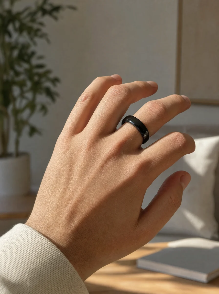 KE Ring worn on hand